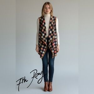 7th Ray Multicolor Plaid Vest